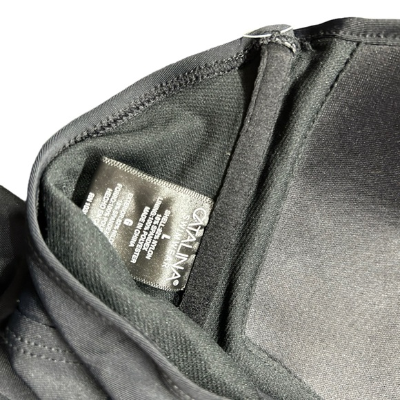 CATALINA womens black tankini bandeau swim top w detachable strap size L NWT - Picture 6 of 6